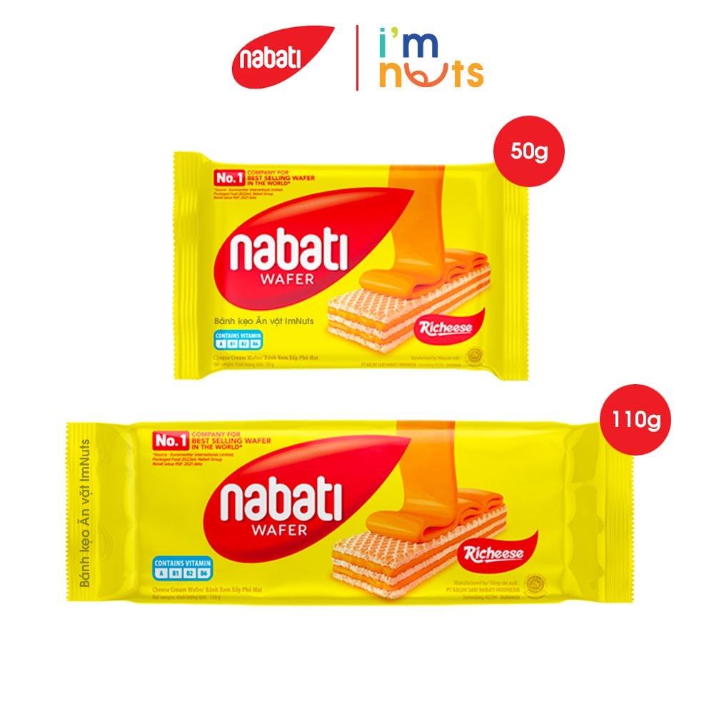 Bánh xốp nhân kem Nabati đủ vị gói 50g và 110g – Bánh kẹo Ăn vặt ImNuts