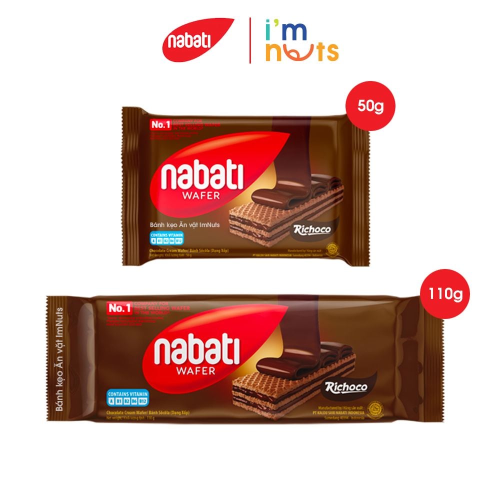 Bánh xốp nhân kem Nabati đủ vị gói 50g và 110g – Bánh kẹo Ăn vặt ImNuts