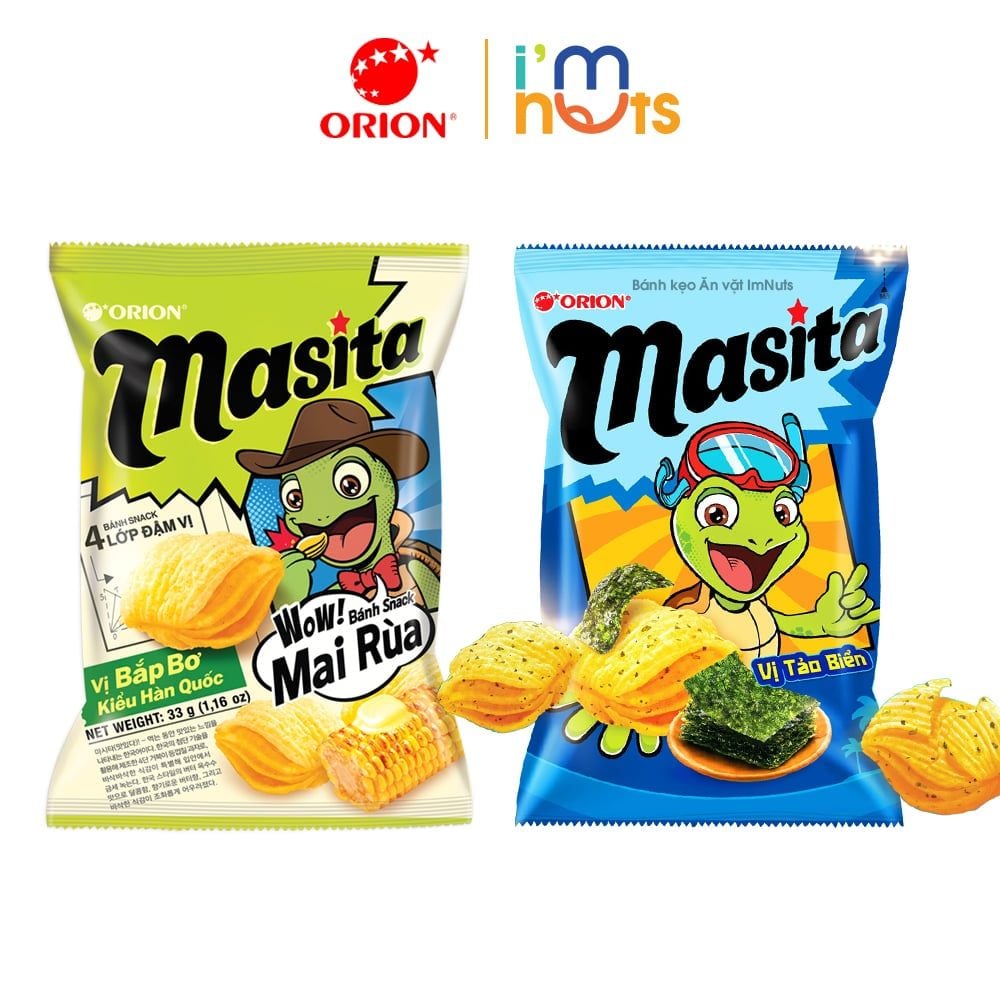 Bánh Snack Khoai Tây Mai Rùa 4 lớp Masita Orion Đủ Vị Gói Nhỏ Và Gói L ...