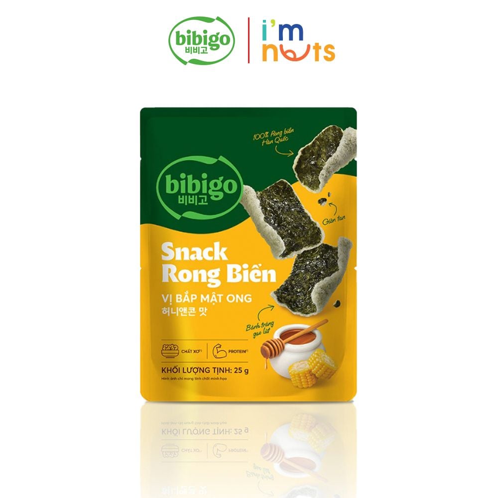 Snack rong biển ăn liền Hàn Quốc Bibigo đủ vị gói 25g – Bánh Kẹo ImNuts