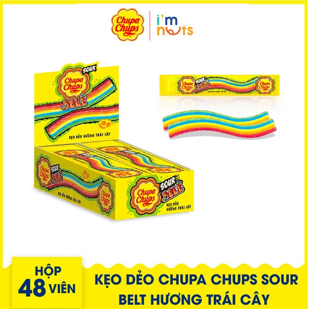 Kẹo dẻo Chupa Chups Sour Belt đủ vị thanh lẻ – Bánh kẹo Ăn vặt ImNuts