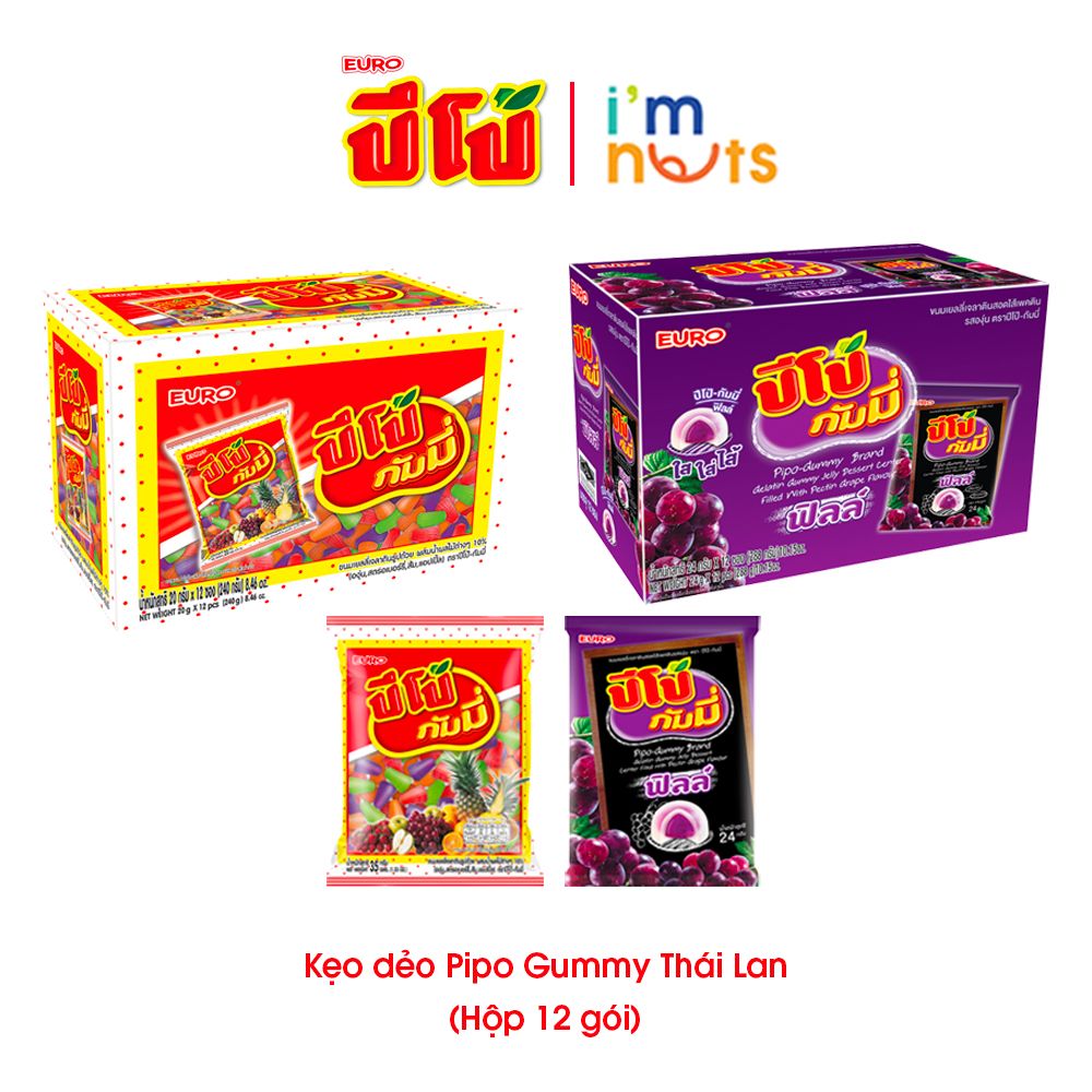 Kẹo dẻo Pipo Gummy Thái Lan đủ vị gói nhỏ – Bánh kẹo Ăn vặt ImNuts