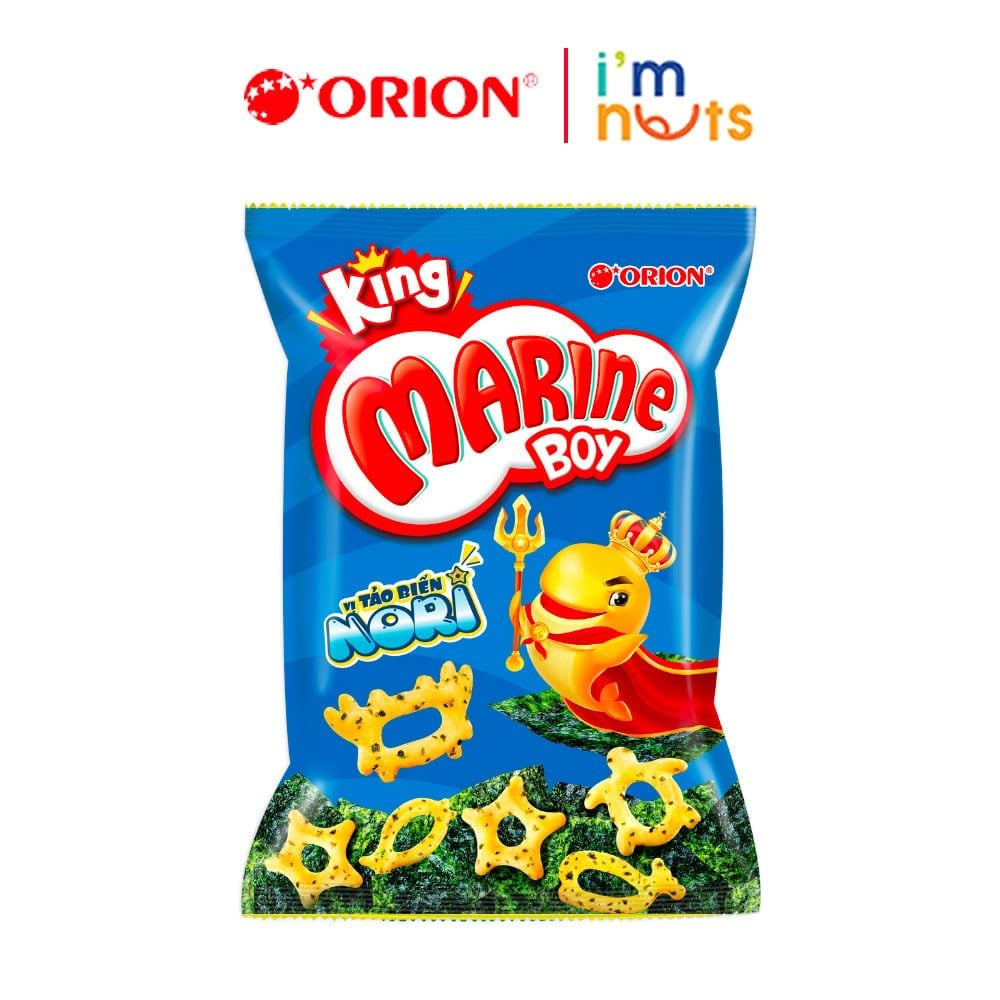  Snack Bánh cá vị tảo biển Nori King Marine Boy Orion gói 56g 