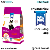  Thức ăn mèo Paw Paw Healthy and Bright Feather Adult Chicken 3kg - Thịt gà - Hỗ trợ dưỡng da lông cho mèo trưởng thành SONICE. 