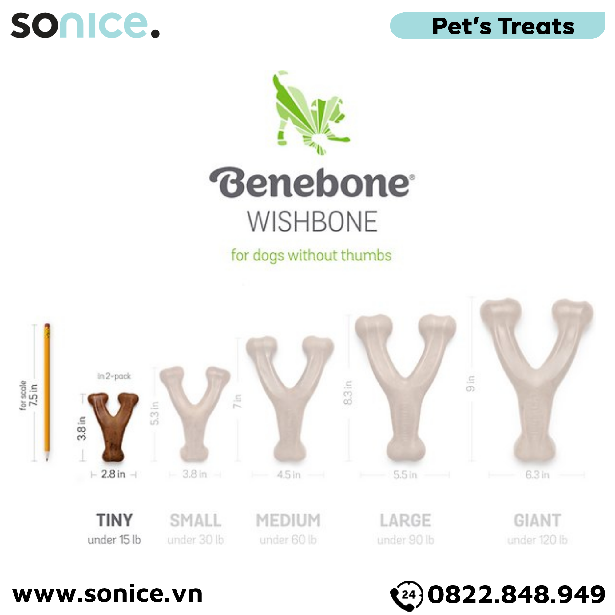  Combo 2 xương gặm BENEBONE Adult Bacon - Cho chó trưởng thành vị thịt xông khói SONICE. 