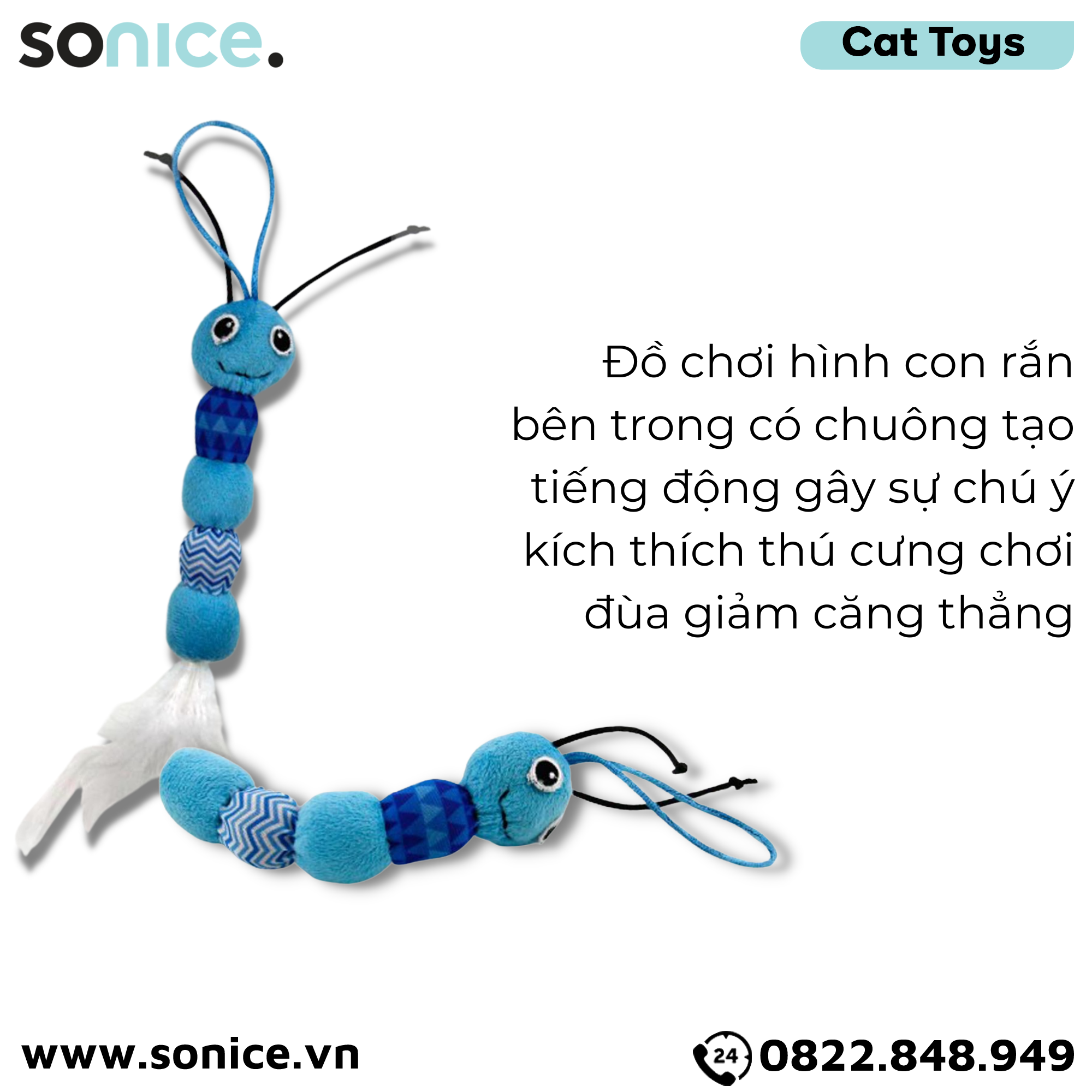  Đồ chơi AFP Feather Snake Toys - Có chuông, hỗ trợ vận động SONICE. 