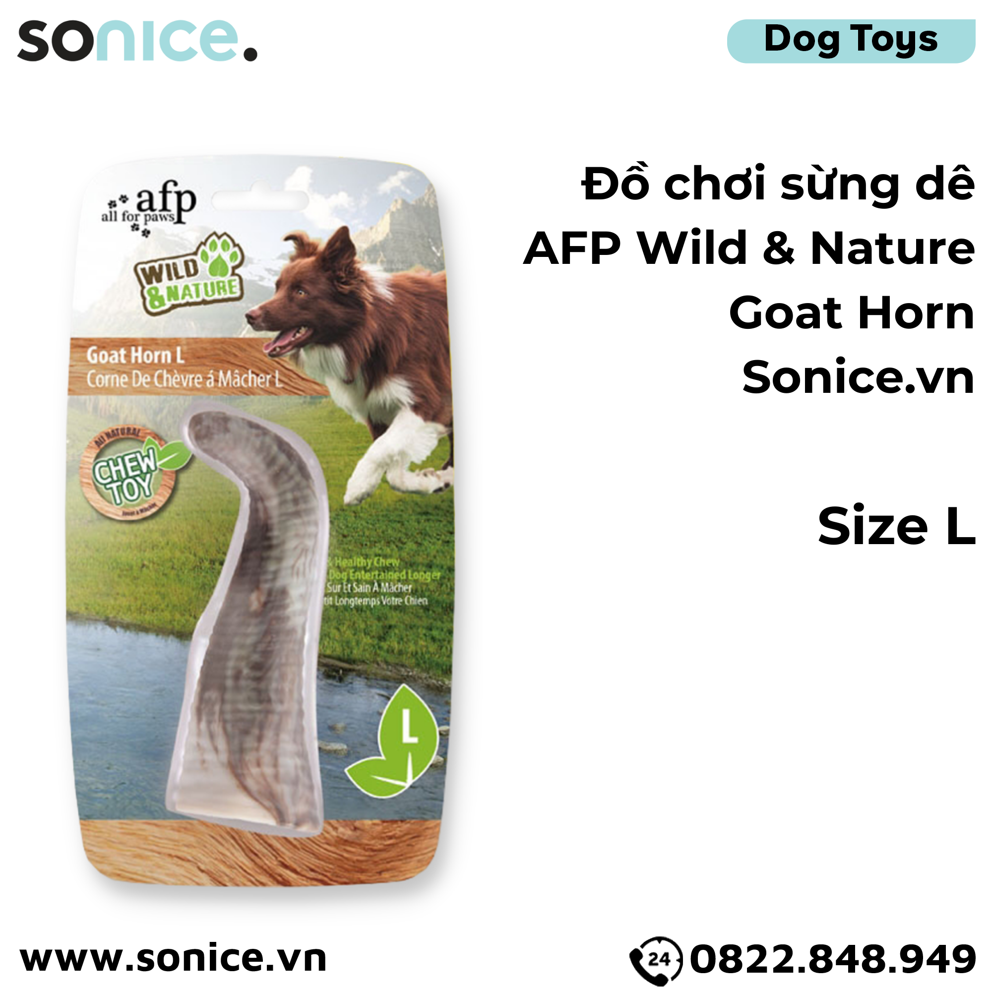  Đồ chơi sừng dê AFP Wild & Nature Goat Horn Toys size L - SONICE. 