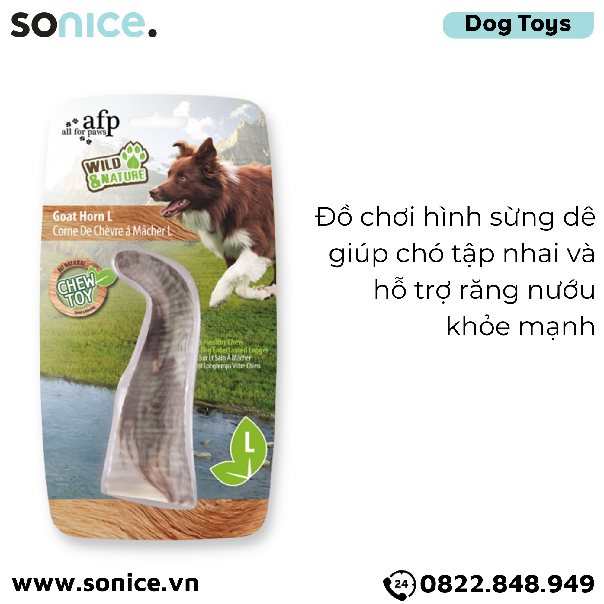  Đồ chơi sừng dê AFP Wild & Nature Goat Horn Toys size L - SONICE. 