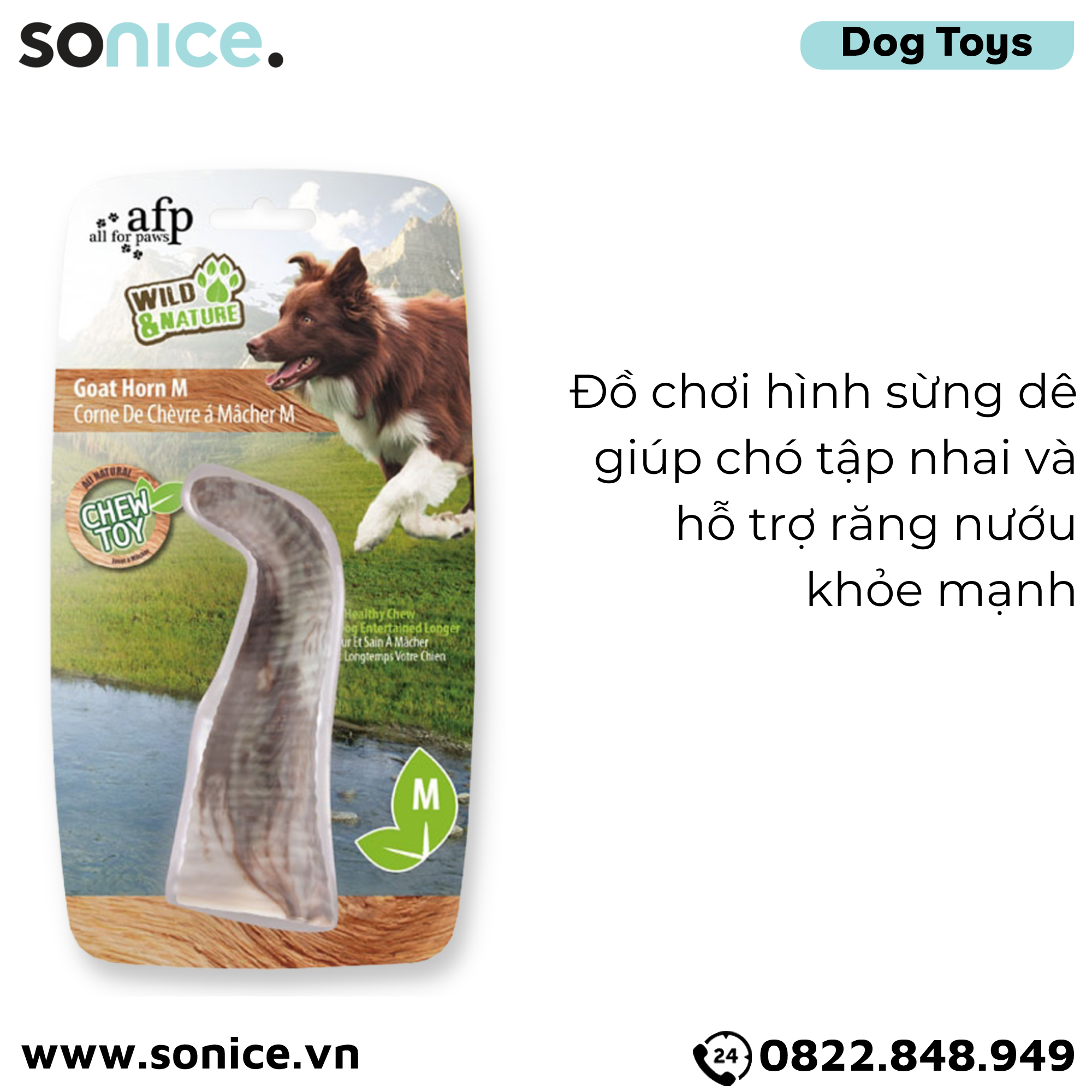  Đồ chơi sừng dê AFP Wild & Nature Goat Horn Toys size M - SONICE. 