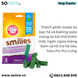  Treats ARM & HAMMER Smilies Dental Plaque & Tartar Control Medium size 184g - 8pcs - Hỗ trợ làm sạch răng miệng, ngăn ngừa mảng bám SONICE. 