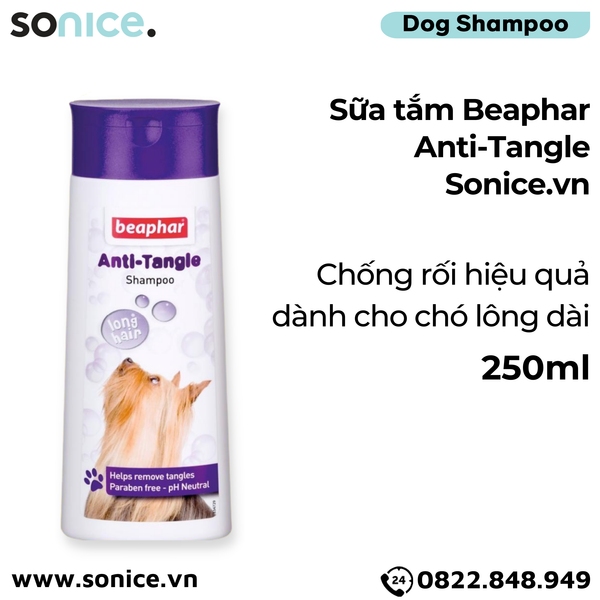  Sữa tắm BEAPHAR Anti-Tangle 250ml - chó có bộ lông dài, chống rối hiệu quả SONICE. 
