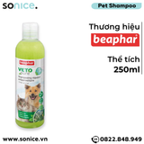  Sữa tắm ngăn ngừa ve cho chó/ mèo Beaphar Bio Shampoo 250ml SONICE. 