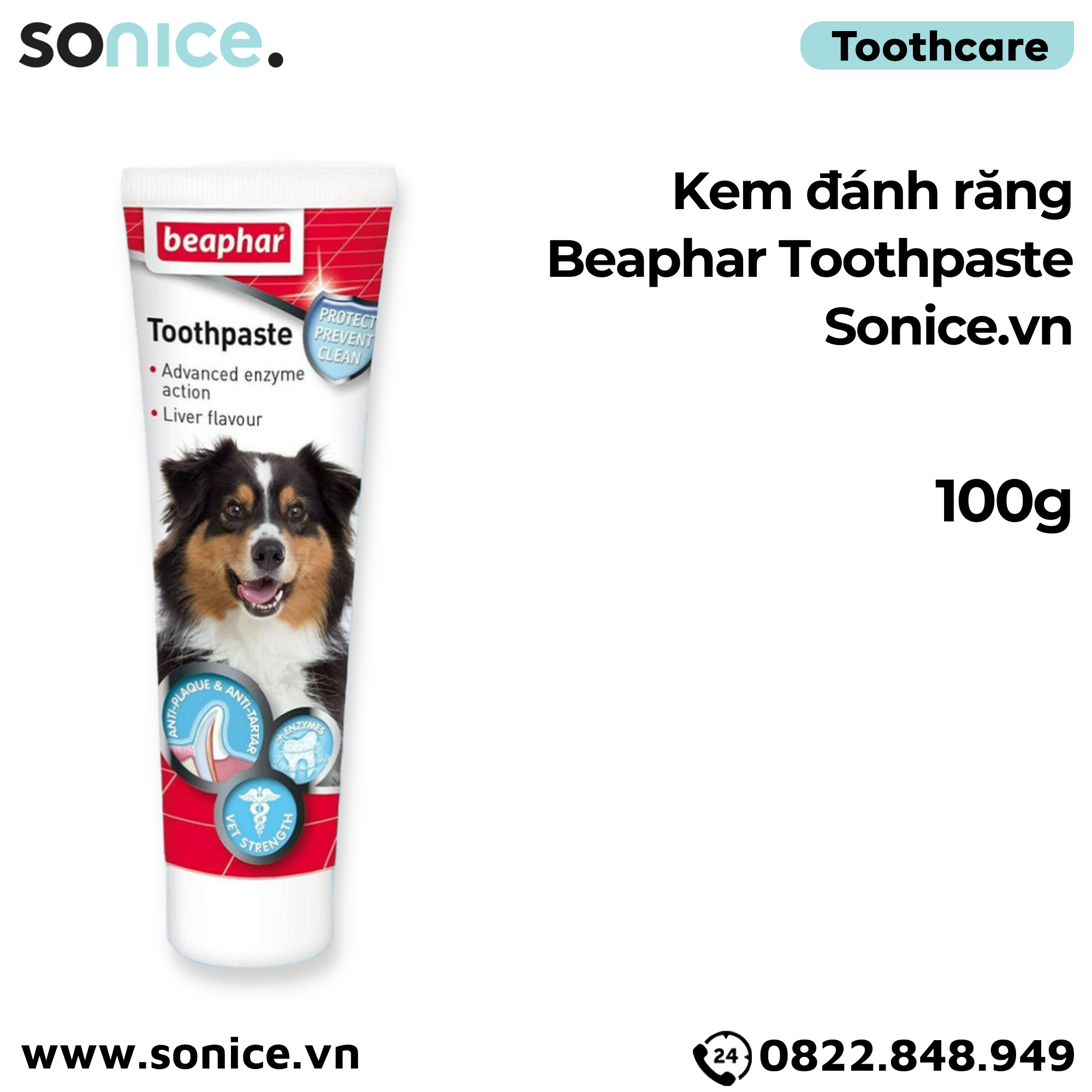  Kem đánh răng Beaphar Toothpaste 100g SONICE. 