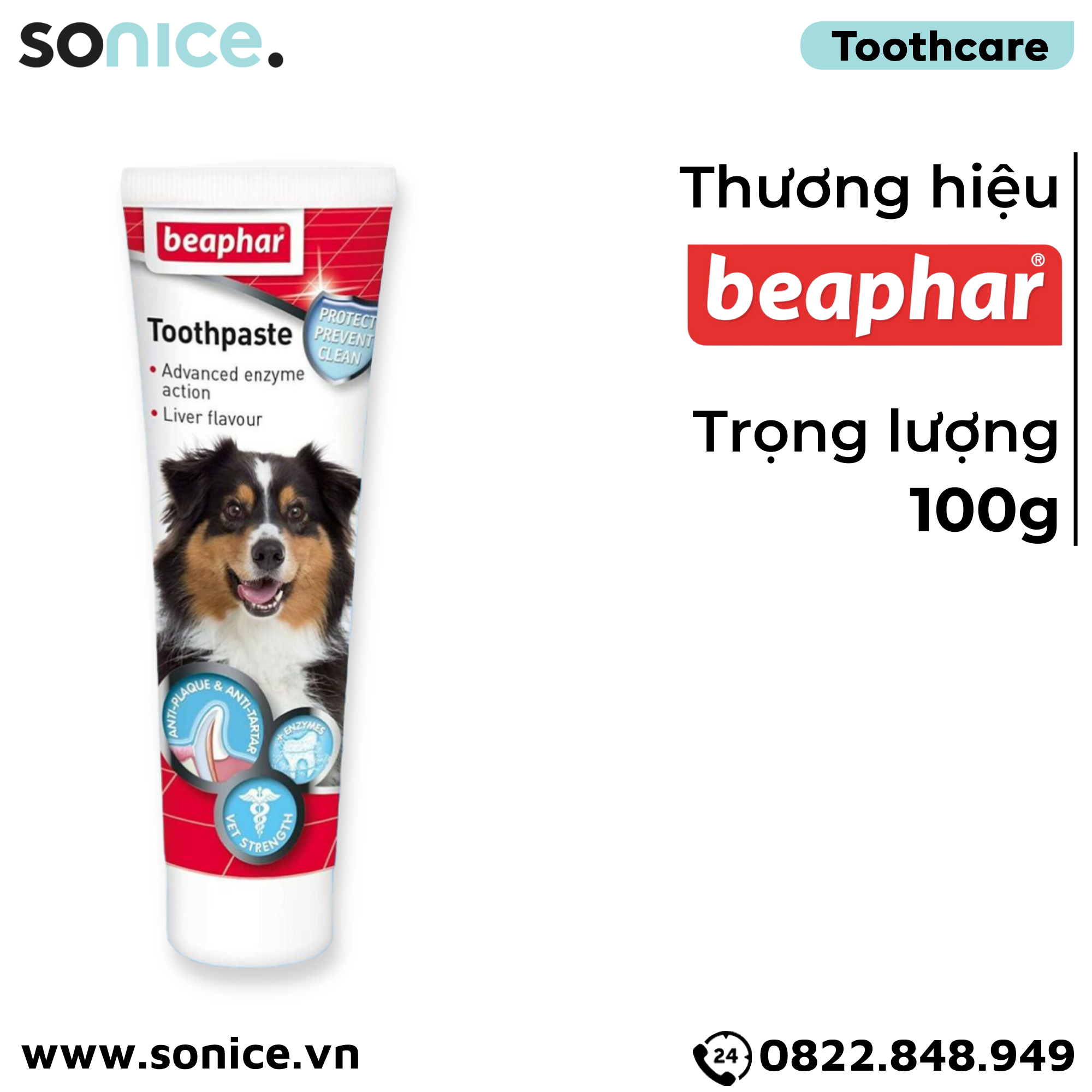  Kem đánh răng Beaphar Toothpaste 100g SONICE. 