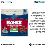  Treats BLUE Bones Biscuits with Beef 340g - vị thịt bò cho chó SONICE. 