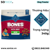  Treats BLUE Bones Biscuits with Beef 340g - vị thịt bò cho chó SONICE. 