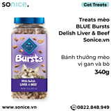  Treats mèo BLUE Bursts Delish Liver & Beef 340g - bánh thưởng mèo vị bò & gan SONICE. 