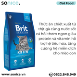  Thức ăn mèo Brit Premium Kitten Chicken & Salmon 6kg - Dành cho mèo con vị Gà và Cá hồi SONICE. 