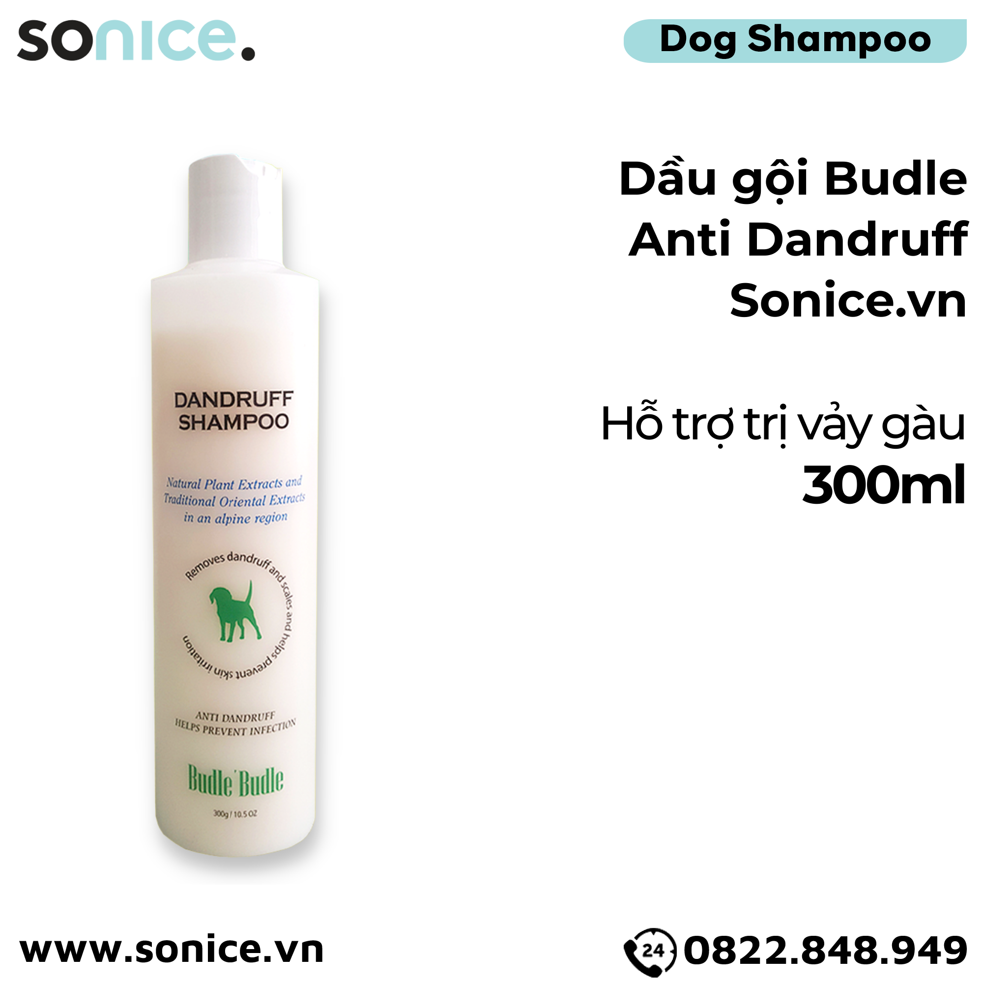  Dầu gội Budle Anti Dandruff 300ml - Trị vảy gầu SONICE. 