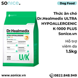  Thức ăn chó Dr.Healmedix ULTRA HYPOALLERGENIC K-1000 PLUS 1.5kg - Hỗ trợ viêm da SONICE. 