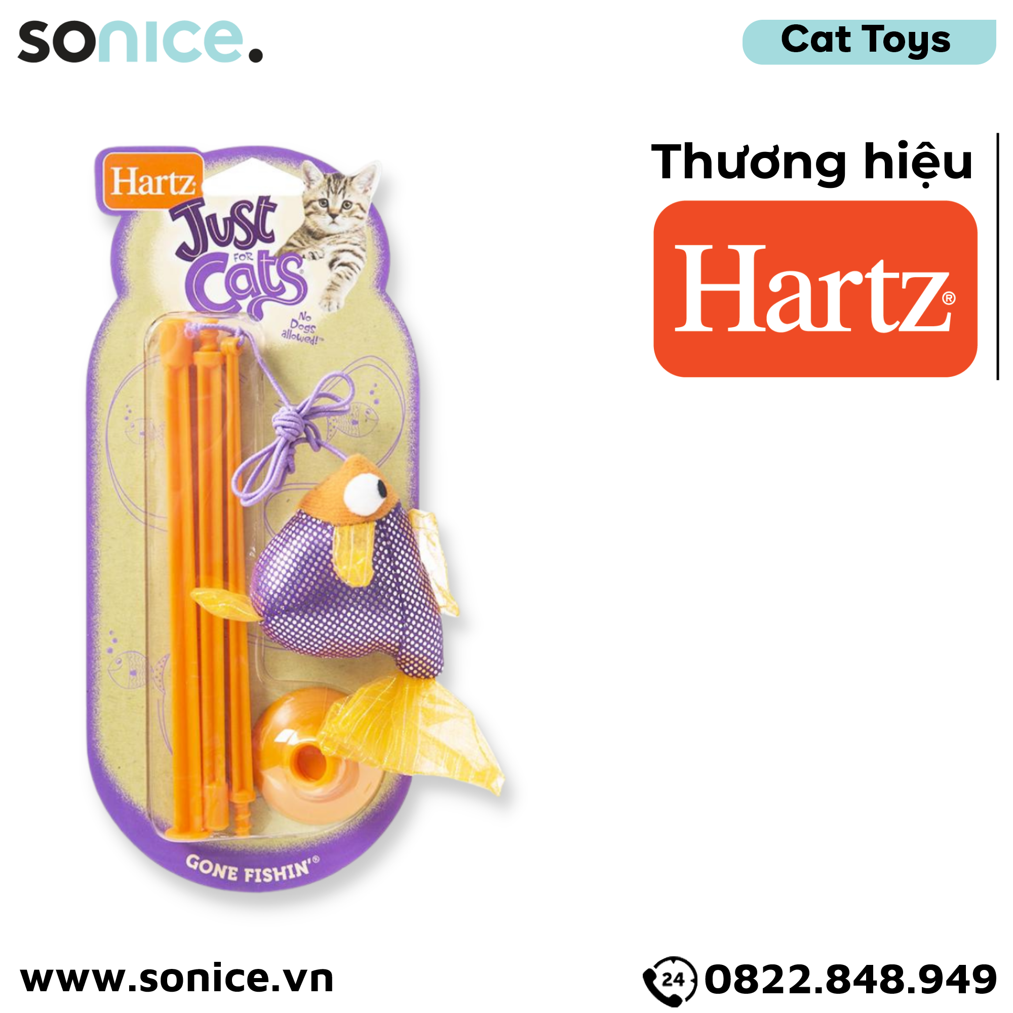  Đồ chơi cần câu Hartz Just for Cats Gone Fishin - Dành cho mèo, hỗ trợ vận động SONICE. 