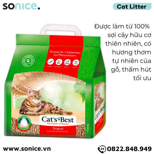  Cát vệ sinh cho mèo CAT’s BEST Original 2.1kg - nhập Germany Catsbest SONICE. 