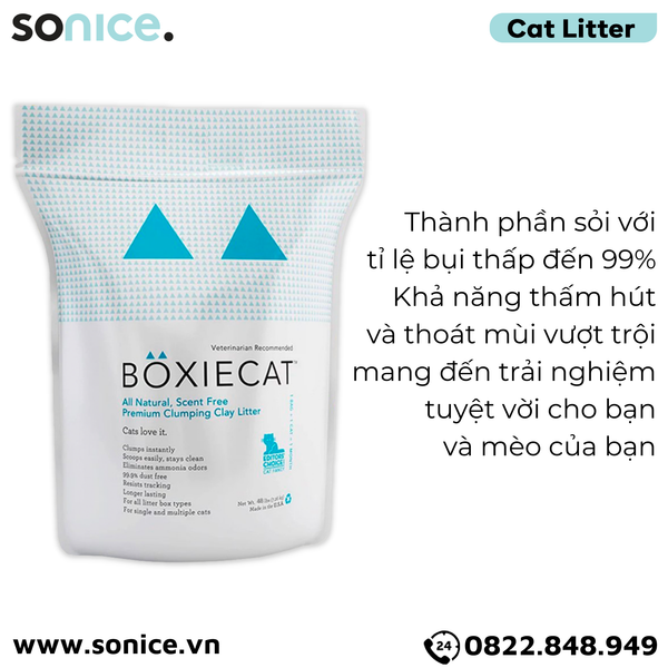  Cát vệ sinh cho mèo BOXIECAT 48Lbs - Sỏi mịn nhập Mỹ SONICE. 