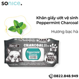  Khăn ướt vệ sinh Charcoal - 80 Miếng - 6 Mùi Hương SONICE. 