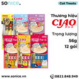  Combo Snack lỏng Ciao Churu cho mèo 56g - 12 gói SONICE. 