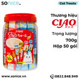  Treats Ciao Churu Tuna with Vitamin and Green Tea 700g - Hộp 50 gói mix SONICE. 