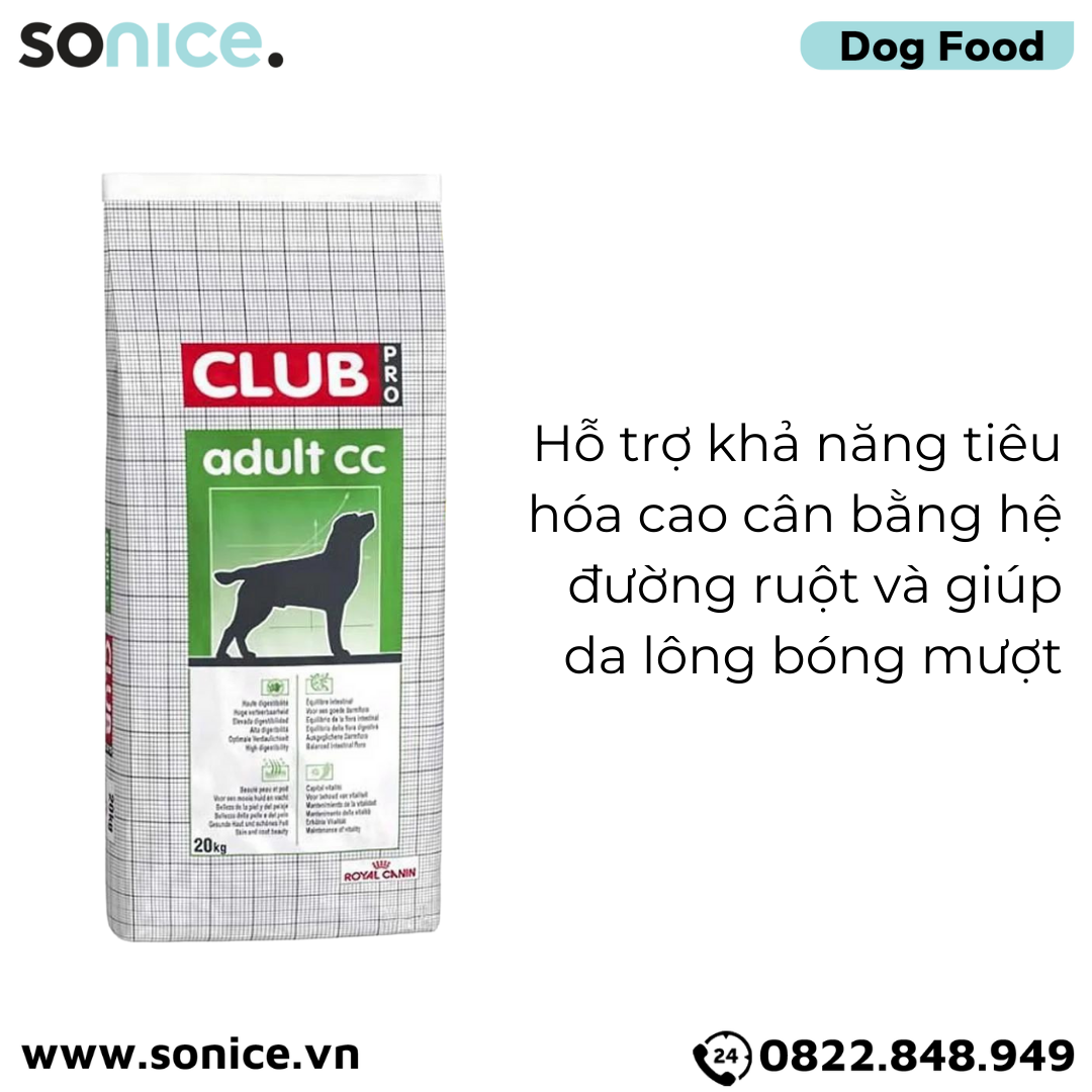  Thức ăn chó Royal Canin Club PRO Adult 20kg SONICE. 