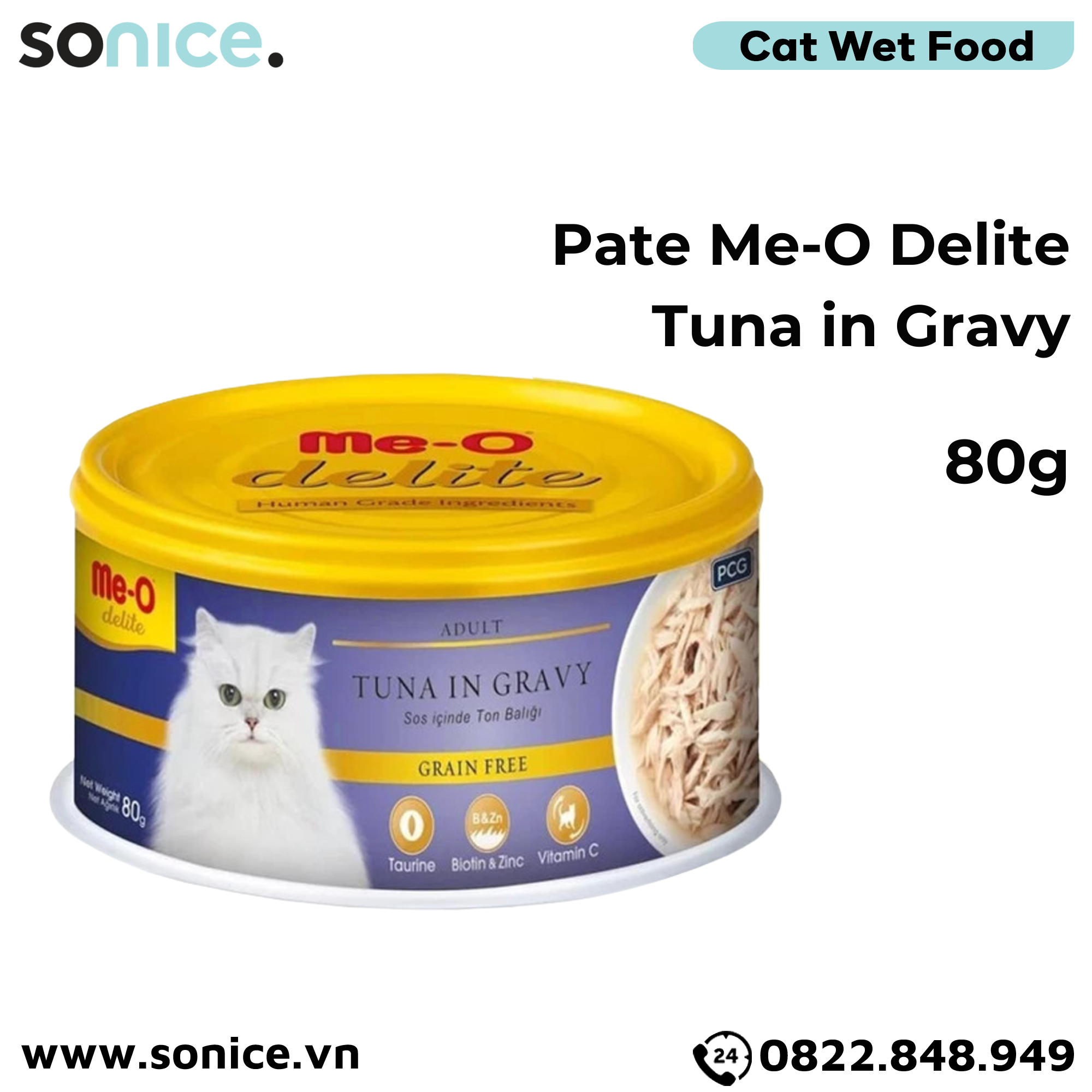  Combo Pate Mèo Me-O Delite Tuna 80g - 48 lon SONICE. 