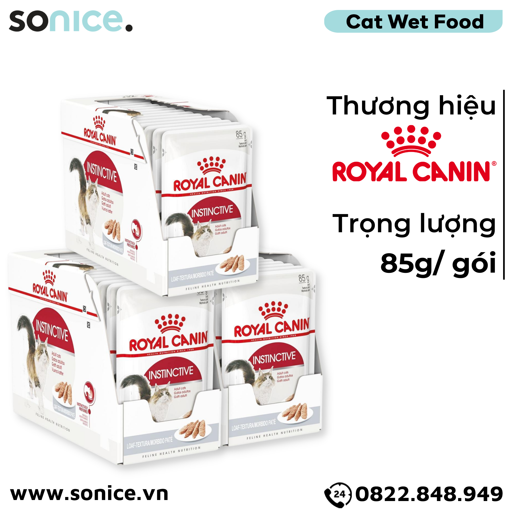  Combo Pate mèo Royal Canin Instinctive Loaf 85g - 36 gói SONICE. 