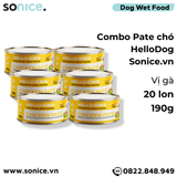  Combo Pate chó HelloDog 190g - 20 lon - Vị Gà SONICE. 