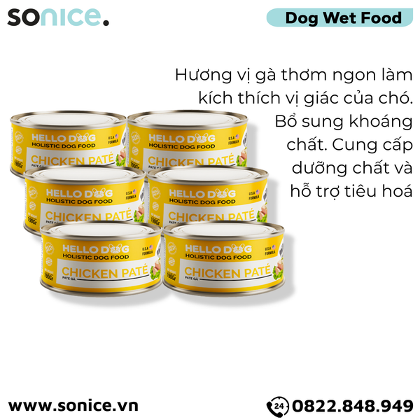  Combo Pate chó HelloDog 190g - 20 lon - Vị Gà SONICE. 