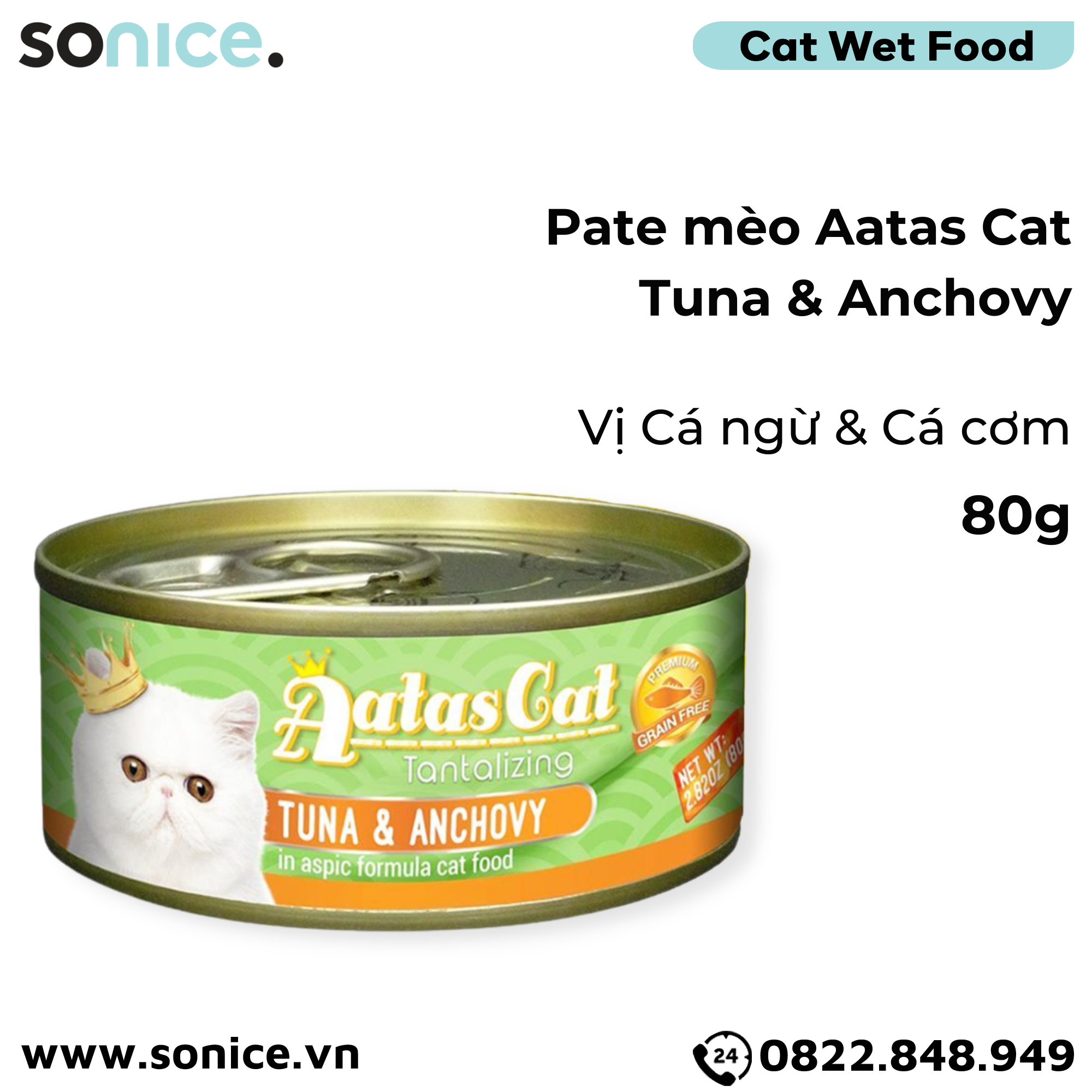  Combo Pate mèo Aatas Cat 80g - 24 lon SONICE. 