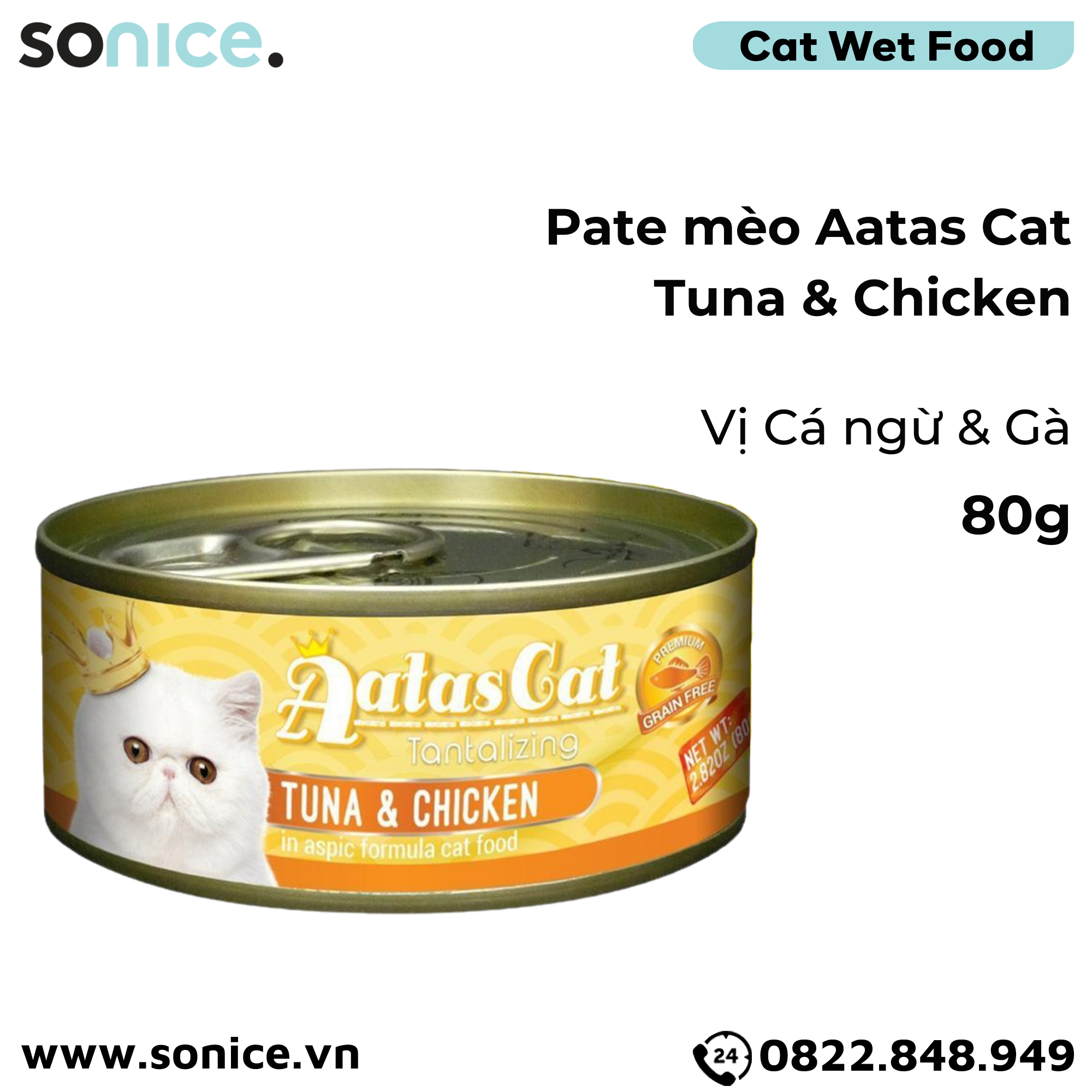  Combo Pate mèo Aatas Cat 80g - 24 lon SONICE. 