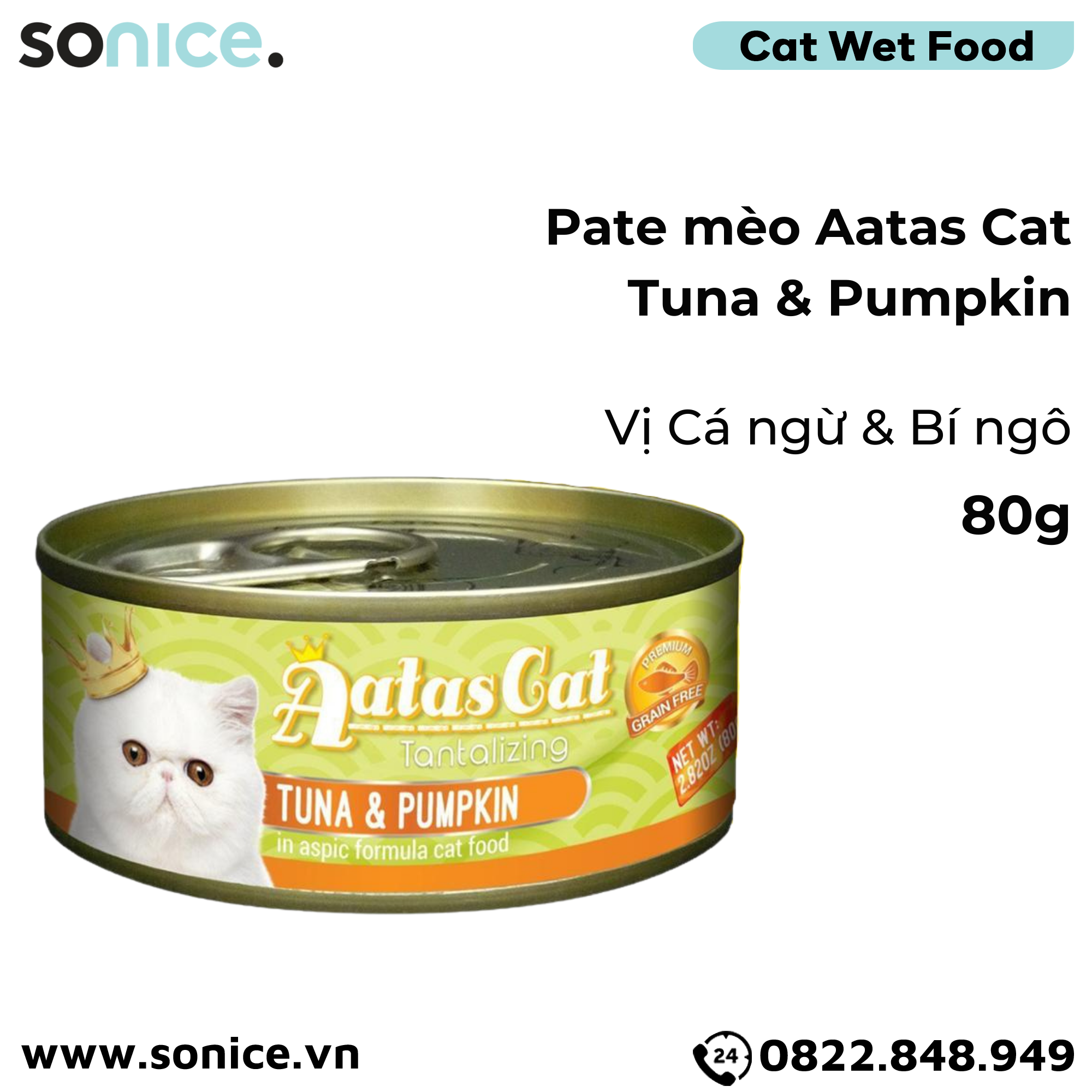  Combo Pate mèo Aatas Cat 80g - 24 lon SONICE. 