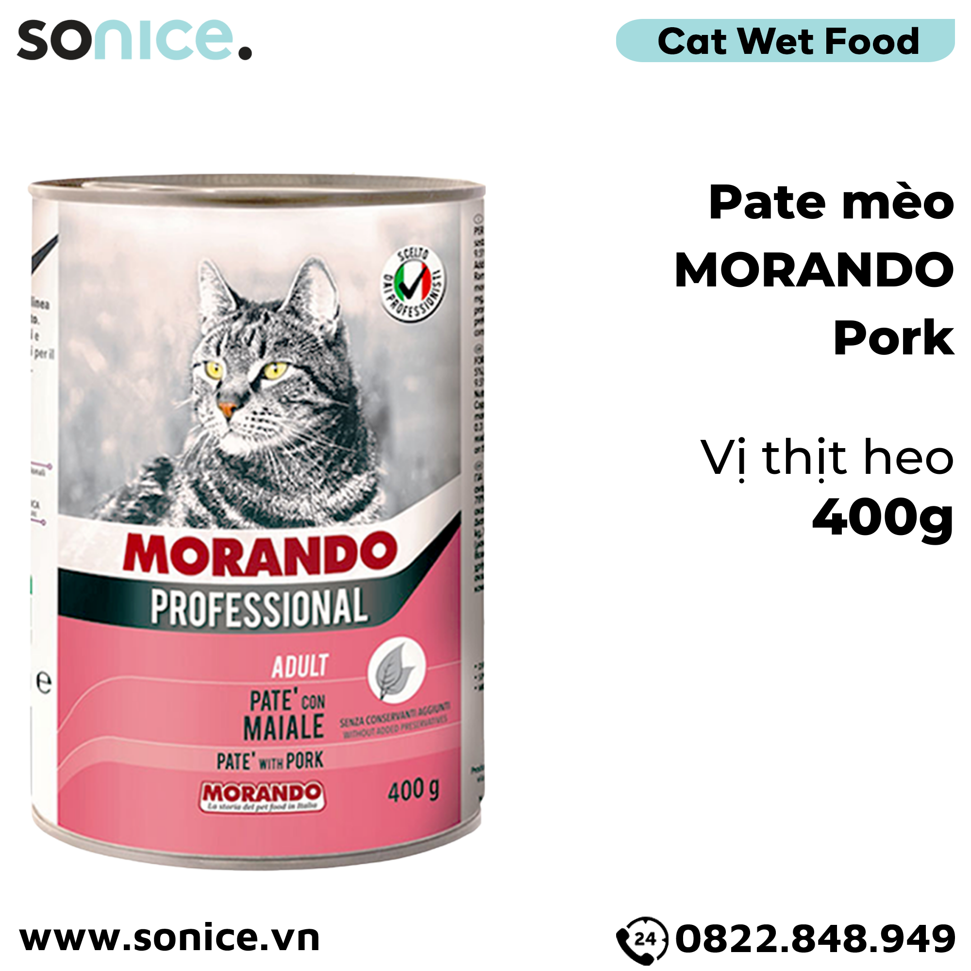  Combo Pate mèo Morando 400g - 12 lon SONICE. 