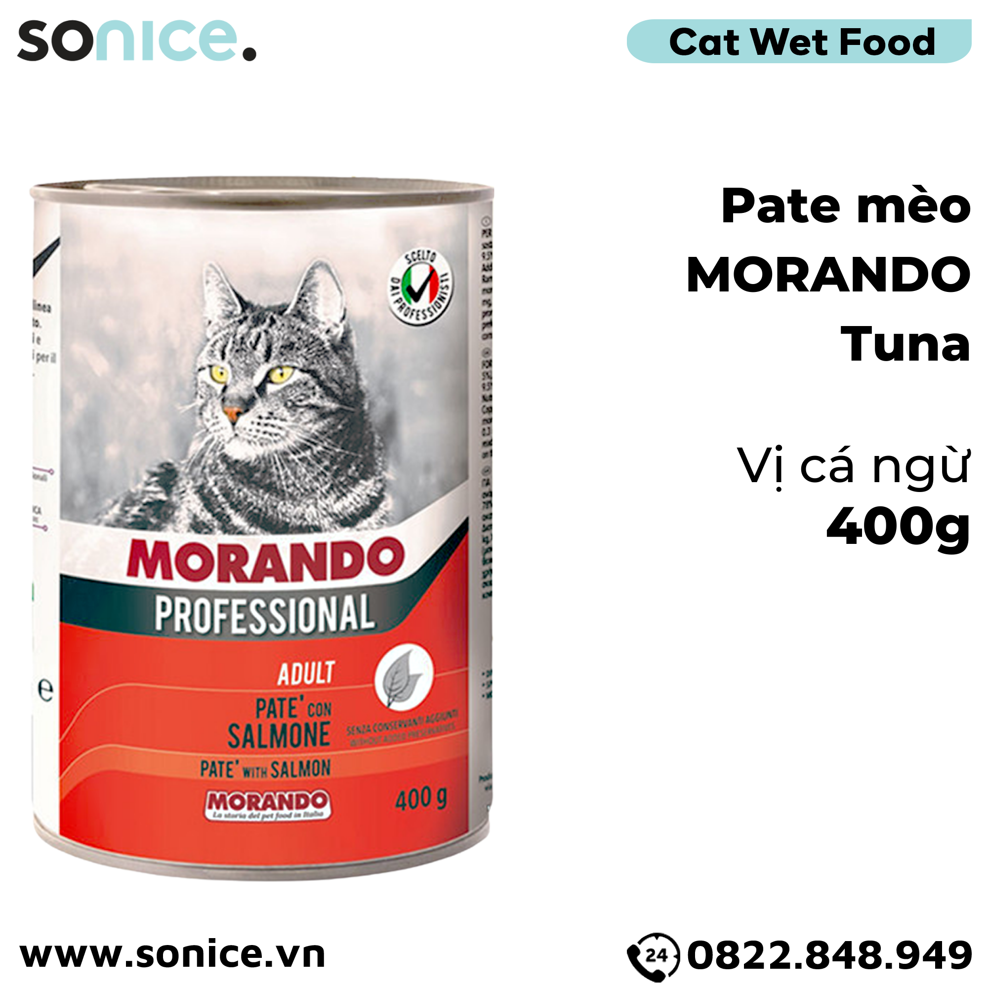  Combo Pate mèo Morando 400g - 12 lon SONICE. 
