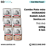  Combo Pate mèo Morando Rabbit Adult 400g - 6 lon - Thịt Thỏ SONICE. 
