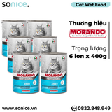  Combo Pate mèo Morando vị Cá & Tôm 400g - 6 lon  SONICE. 