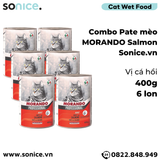  Combo Pate mèo Morando vị Cá hồi 400g - 6 lon SONICE. 