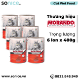  Combo Pate mèo Morando vị Cá hồi 400g - 6 lon SONICE. 