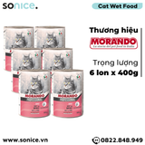  Combo Pate mèo Morando vị Thịt heo 400g - 6 lon SONICE. 