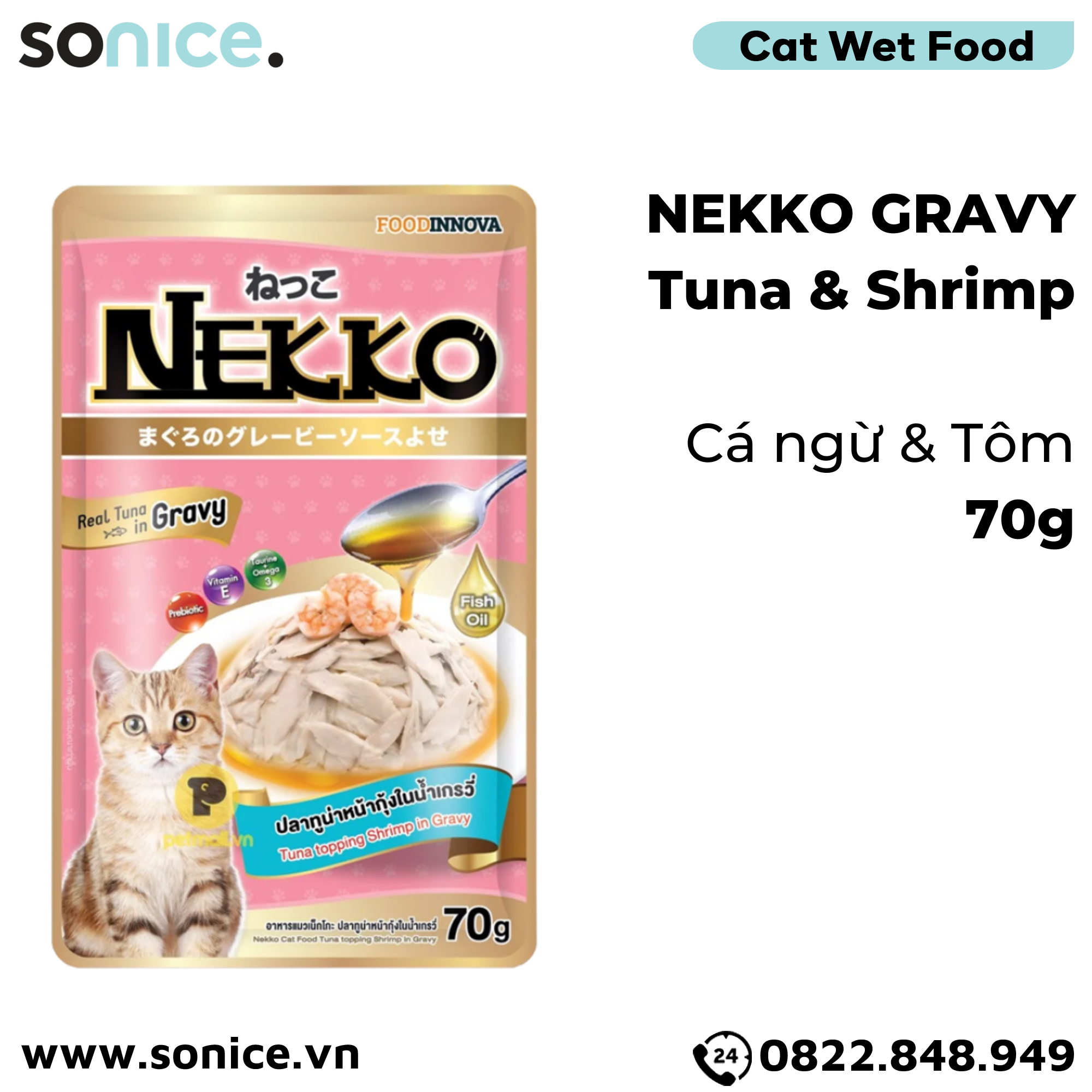  Combo Pate mèo NEKKO Gravy - 48 gói SONICE. 