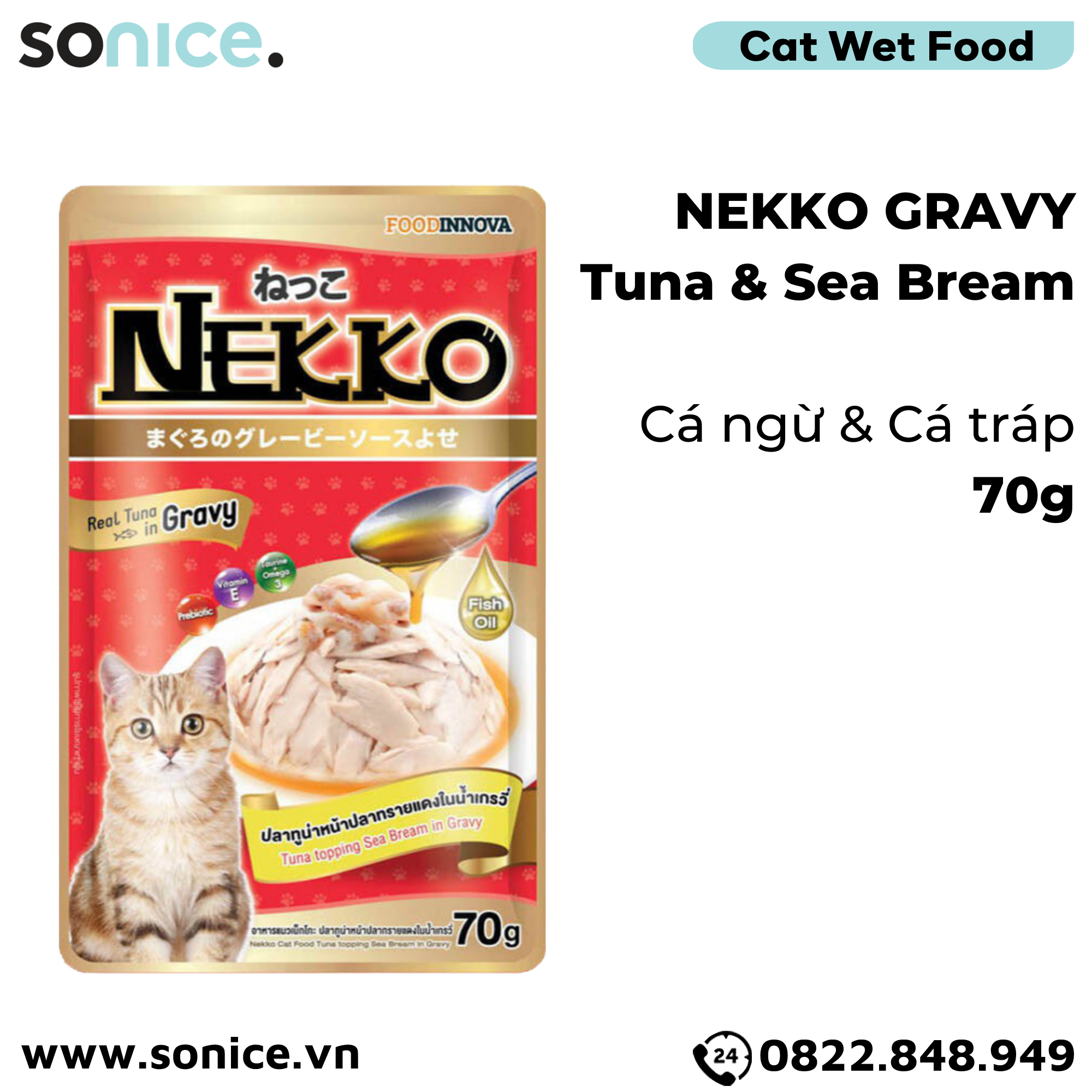  Combo Pate mèo NEKKO Gravy - 48 gói SONICE. 