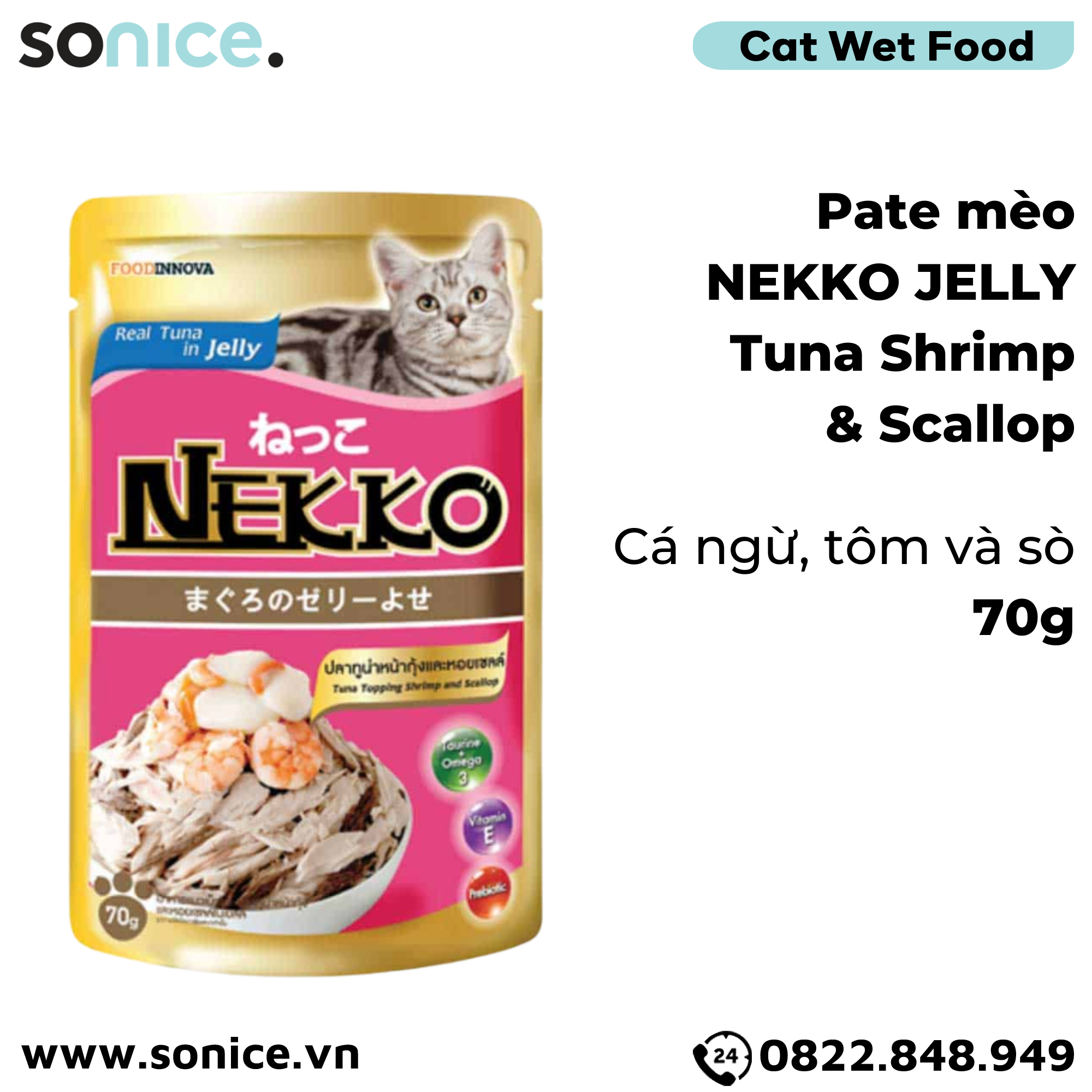  Combo Pate mèo NEKKO Jelly - 48 gói SONICE. 