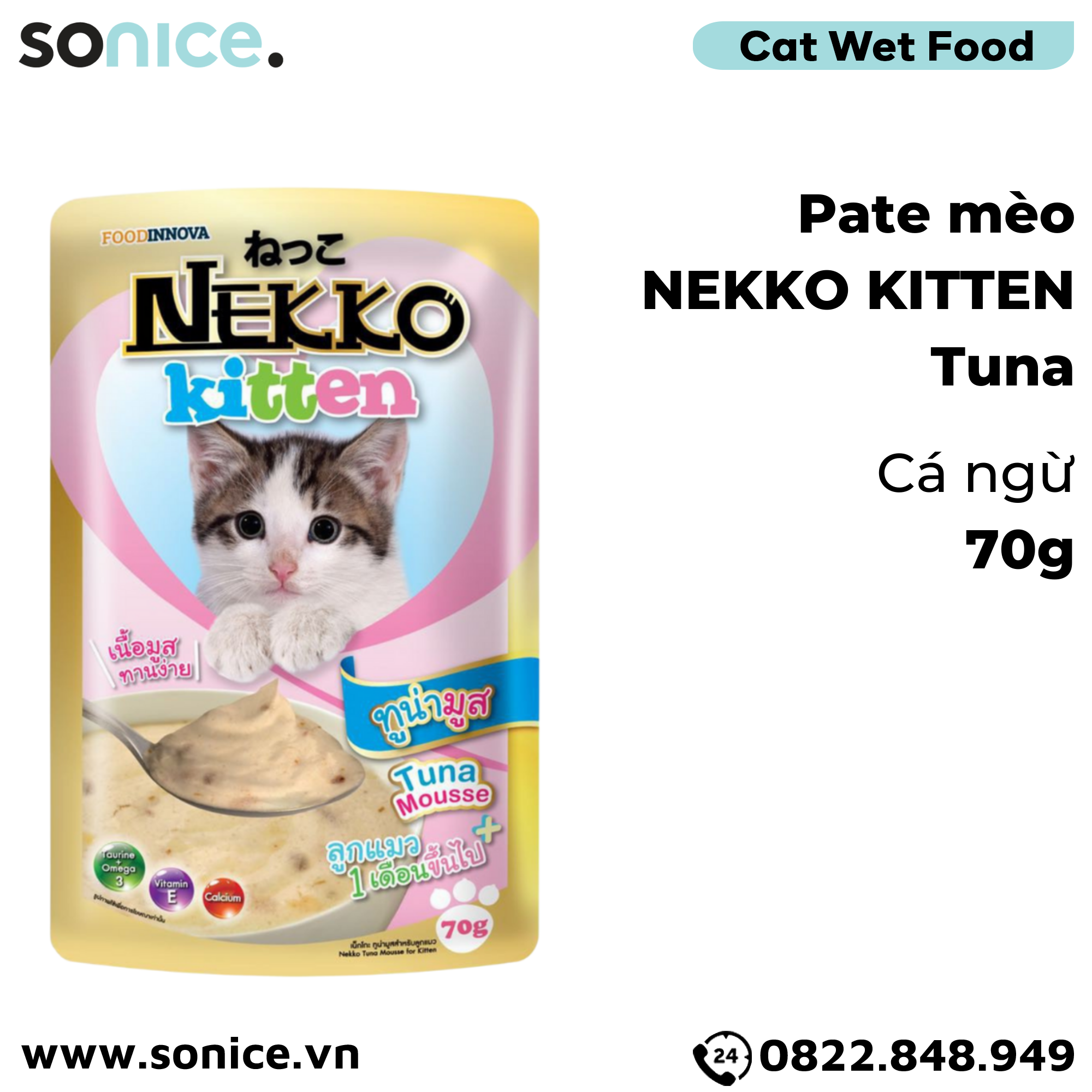  Combo Pate mèo NEKKO Kitten- 48 gói SONICE. 