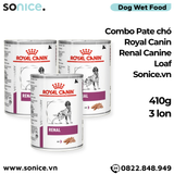  Combo Pate chó Royal Canin Renal Canine Loaf 410g - Hỗ trợ trị sỏi thận Petmall - 3 lon SONICE. 